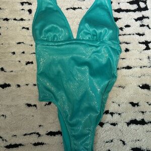 Shimmery Teal One-Piece Swimsuit